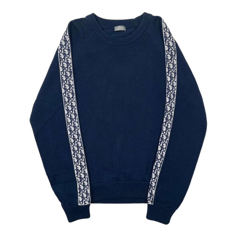 New Men’s DIOR Knit Sweater Oblique Navy